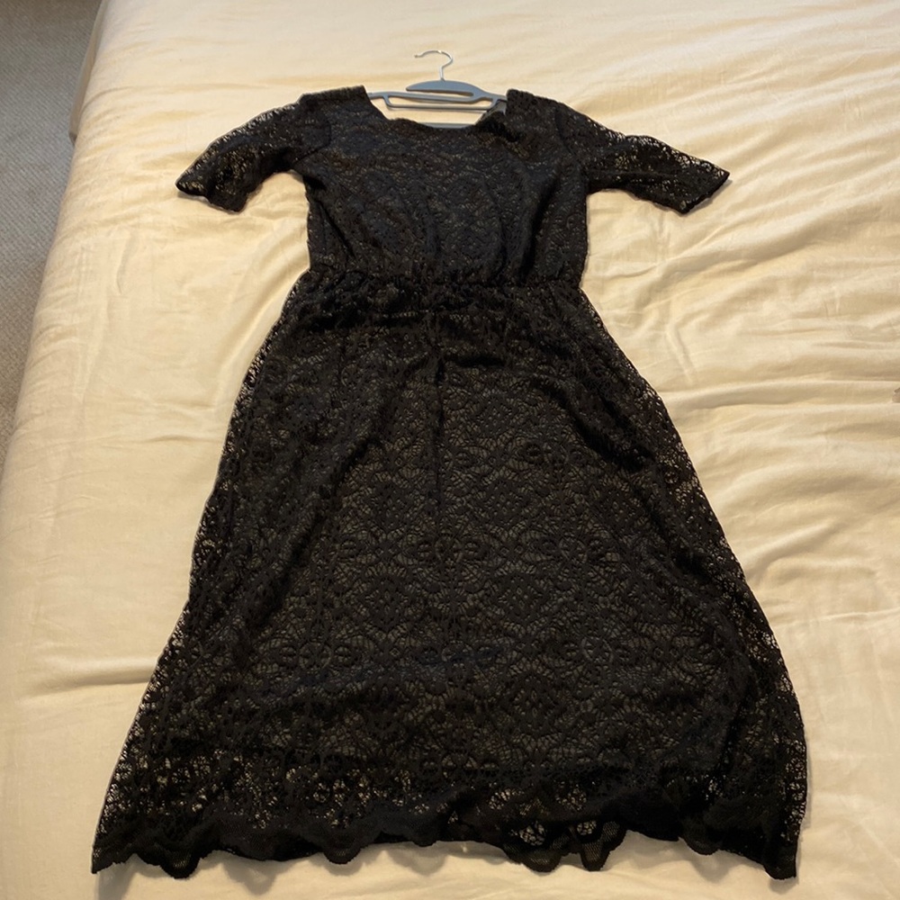 V open back lace midi dress from ASOS